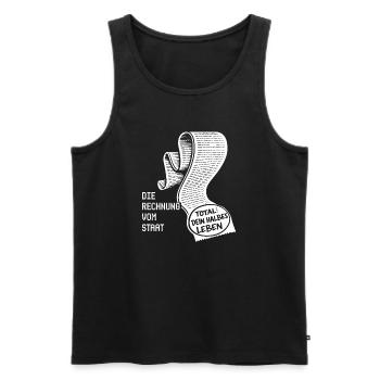 Die Rechnung Vom Staat. Steuern Humor - Männer Premium Bio Tank Top - Schwarz - Vorne - AI Model Male 178 light (178cm)