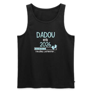 Dadou in 2026 Future Grandpa Gift - Men's Premium Organic Tank Top - black - Front - Michal (187cm)