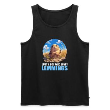 Lemmings Lemming - Men's Premium Organic Tank Top - black - Front - AI Model Male 178 light (178cm)
