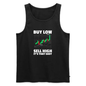 Acheter bas vendre cher Marché boursier Trader en bourse - Débardeur bio Premium Homme - noir - Devant - Michal (187cm)