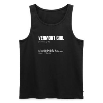 Vermont Girl: Authentic & Durable - Men's Premium Organic Tank Top - black - Front - AI Model Male 178 light (178cm)