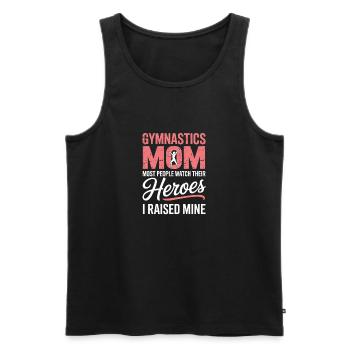Gymnastique Maman, j’ai élevé mes héros - Débardeur bio Premium Homme - noir - Devant - Michal (187cm)