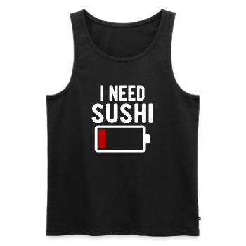Jeg har brug for Sushi Witty batteridræn - Herre Premium økologisk tanktop - sort - Foran - AI Model Male 178 light (178cm)