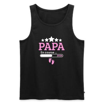Announcement dad future birth humor - Men's Premium Organic Tank Top - black - Front - Michal (187cm)