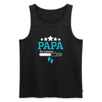 Announcement dad future humor birth - Men's Premium Organic Tank Top - black - Front - Michal (187cm)