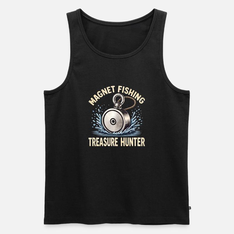 Magnetfischen Schatzjaeger - Männer Premium Bio Tank Top - Schwarz