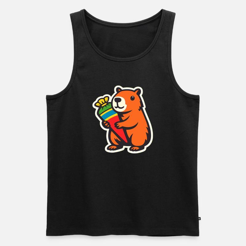 capybara einschulung - Männer Premium Bio Tank Top - Schwarz