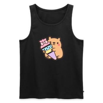Capybara Schulkind – 1. Klasse - Männer Premium Bio Tank Top - Schwarz - Vorne - AI Model Male 178 light (178cm)