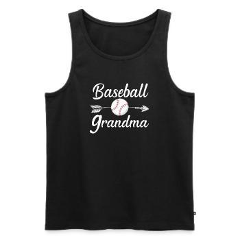 Baseball-Oma Stolzer Baseball-Fan Oma - Männer Premium Bio Tank Top - Schwarz - Vorne - Michal (187cm)