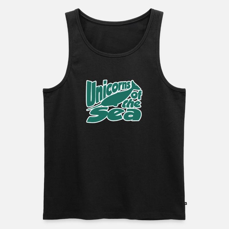 Einhörner des Meeres - Männer Premium Bio Tank Top - Schwarz