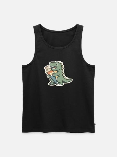 Dino Einschulung Personalisierbar Name Schule - Männer Premium Bio Tank Top - Schwarz