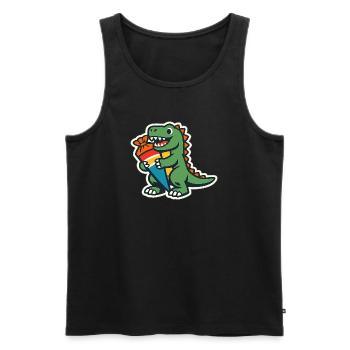 Schulkind Dino Einschulung Geschenk - Männer Premium Bio Tank Top - Schwarz - Vorne - Michal (187cm)