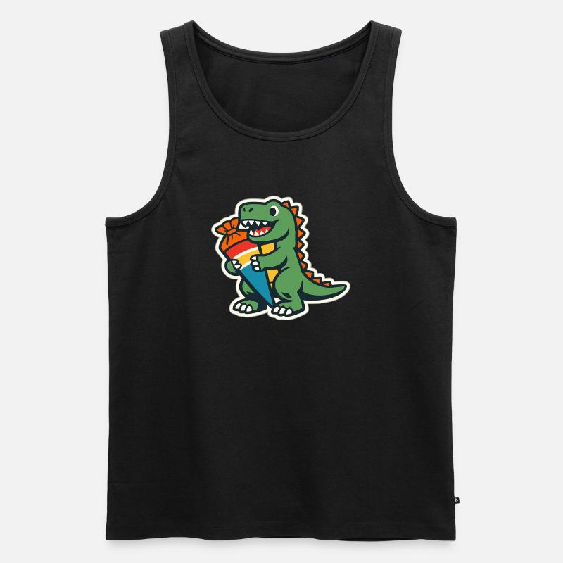 Schulkind Dino Einschulung Geschenk - Männer Premium Bio Tank Top - Schwarz