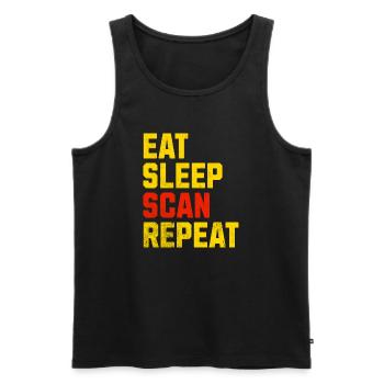 Vendeur de T-shirts cadeaux MANGER SCAN SCAN REPEAT - Débardeur bio Premium Homme - noir - Devant - AI Model Male 178 light (178cm)