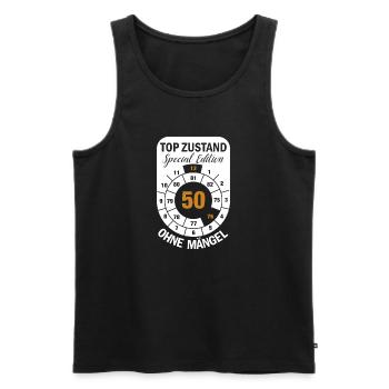 Top Zustand Spezial Edition  50 Jahre 1976 Dez. - Männer Premium Bio Tank Top - Schwarz - Vorne - Michal (187cm)