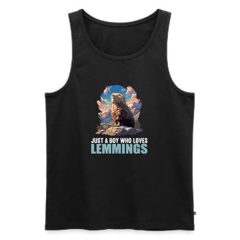 Lemmings Lemming - Men's Premium Organic Tank Top - black - Front - AI Model Male 178 light (178cm)