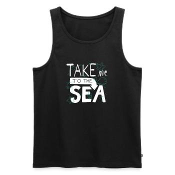 Take Me to the Sea – Doodle Meer Spruch - Männer Premium Bio Tank Top - Schwarz - Vorne - AI Model Male 178 light (178cm)
