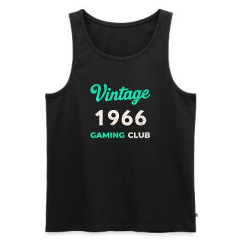 Vintage 1966 – Année de naissance rétro du Gaming Club - Débardeur bio Premium Homme - noir - Devant - Michal (187cm)