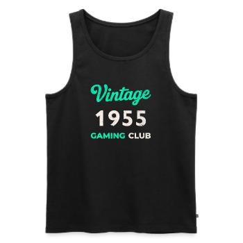 Vintage 1955 – Gaming Club Retro Birth Year - Men's Premium Organic Tank Top - black - Front - AI Model Male 178 light (178cm)