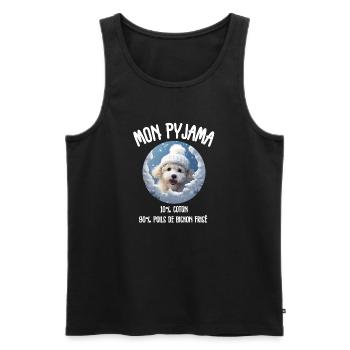 Funny Dog Bichon Pajamas - Men's Premium Organic Tank Top - black - Front - Michal (187cm)