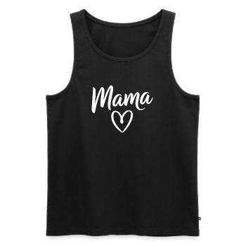Mama Heart Skripttypografie - Männer Premium Bio Tank Top - Schwarz - Vorne - AI Model Male 178 light (178cm)