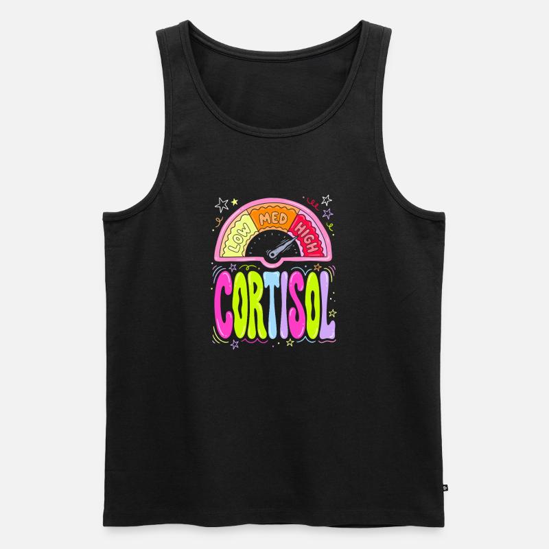 Cortisol Pegel Dashboard - Männer Premium Bio Tank Top - Schwarz
