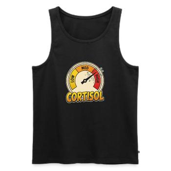 Cortisol Measuring Point T-Shirt - Men's Premium Organic Tank Top - black - Front - AI Model Male 178 light (178cm)