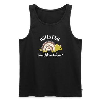 Will you be my godfather? (Question: Godfather Uncle) - Men's Premium Organic Tank Top - black - Front - AI Model Male 178 light (178cm)