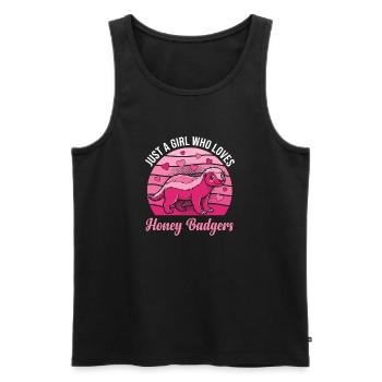 Just a Girl Who Loves Honey Badgers - Men's Premium Organic Tank Top - black - Front - AI Model Male 178 light (178cm)