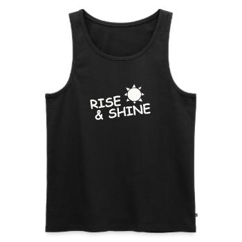 RISE & SHINE - Männer Premium Bio Tank Top - Schwarz - Vorne - Michal (187cm)