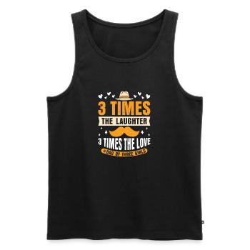 Dad father of three girls daughters - Men's Premium Organic Tank Top - black - Front - AI Model Male 178 light (178cm)