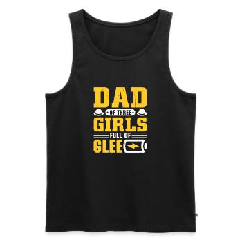 Dad father of three girls daughters - Men's Premium Organic Tank Top - black - Front - Michal (187cm)