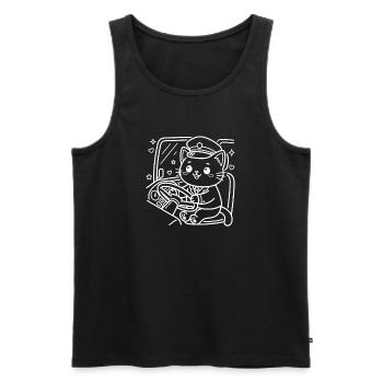 Kawaii Katze Busfahrer - Männer Premium Bio Tank Top - Schwarz - Vorne - Michal (187cm)