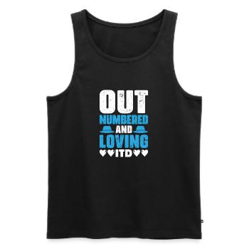Dad father of three girls daughters - Men's Premium Organic Tank Top - black - Front - Michal (187cm)