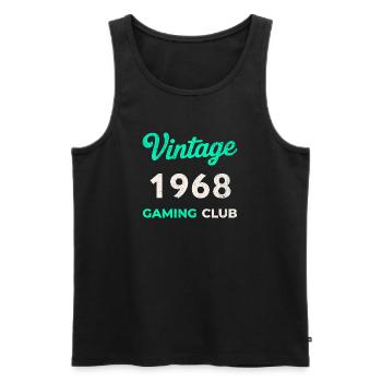 Vintage 1968 – Année de naissance rétro du Gaming Club - Débardeur bio Premium Homme - noir - Devant - Michal (187cm)