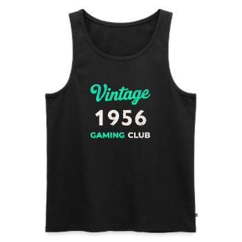 Vintage 1956 – Année de naissance rétro du Gaming Club - Débardeur bio Premium Homme - noir - Devant - Michal (187cm)