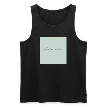 real is rare – minimalist quote poster - Men's Premium Organic Tank Top - black - Front - Michal (187cm)