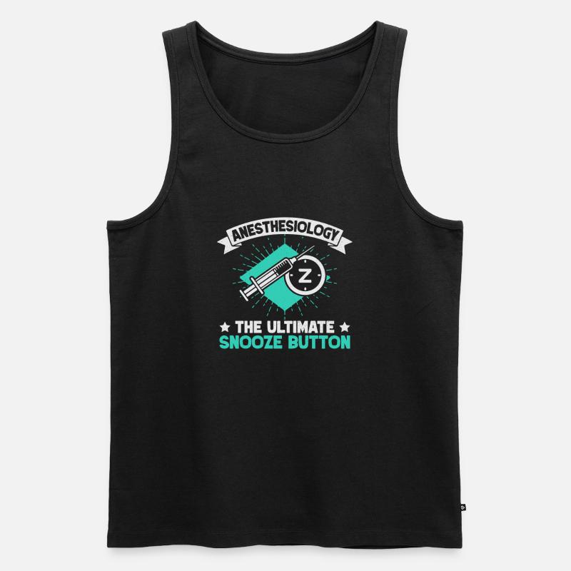 Anesthesiologist Snooze Button Anesthesia - Männer Premium Bio Tank Top - Schwarz