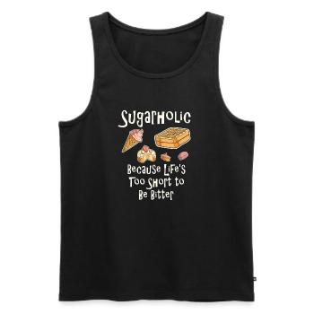 Citation de dessert Sugarholic Tee - Débardeur bio Premium Homme - noir - Devant - AI Model Male 178 light (178cm)