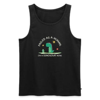 Failed as a Human – I’m a Dinosaur Now - Männer Premium Bio Tank Top - Schwarz - Vorne - AI Model Male 178 light (178cm)