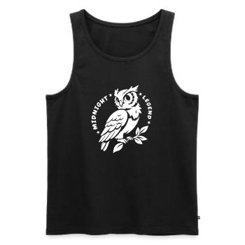 Midnight Legend Eule – Mystisch & Cute - Männer Premium Bio Tank Top - Schwarz - Vorne - AI Model Male 178 light (178cm)