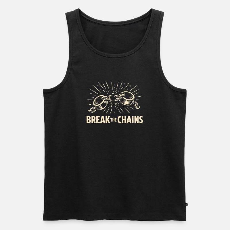Break The Chains Motivation - Männer Premium Bio Tank Top - Schwarz
