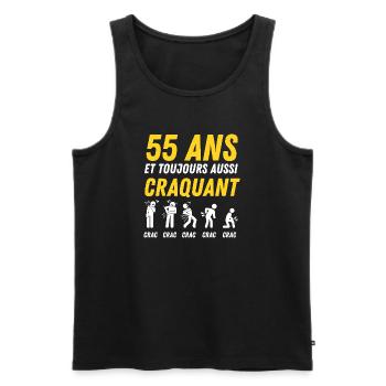 55 ans humour anniversaire vintage - Débardeur bio Premium Homme - noir - Devant - Michal (187cm)