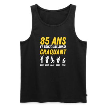 85 ans humour anniversaire vintage - Débardeur bio Premium Homme - noir - Devant - Michal (187cm)
