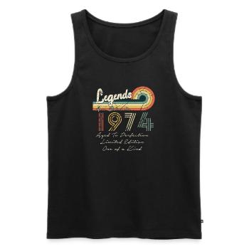 1974 les légendes sont nées en 1974 | vintage !! - Débardeur bio Premium Homme - noir - Devant - AI Model Male 178 light (178cm)