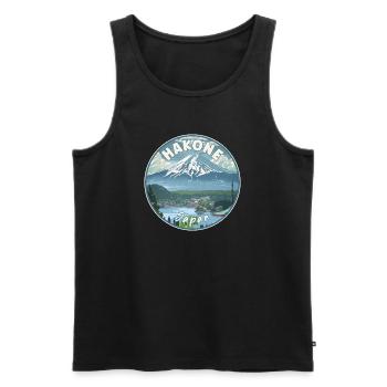 Entdecken Sie Hakone in Japan Landschaftsreisekunst - Männer Premium Bio Tank Top - Schwarz - Vorne - Michal (187cm)