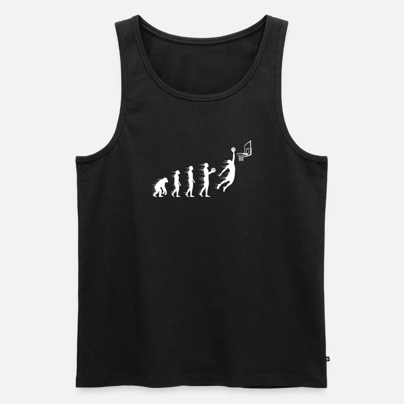 Evolution des Basketballsprungs - Männer Premium Bio Tank Top - Schwarz