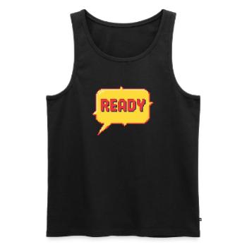 Ready Pixel Burst - Männer Premium Bio Tank Top - Schwarz - Vorne - AI Model Male 178 light (178cm)
