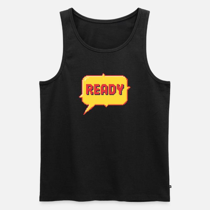 Ready Pixel Burst - Männer Premium Bio Tank Top - Schwarz