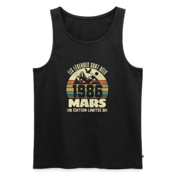 The Legends Were Born in March 1986 40 Years Old - Men's Premium Organic Tank Top - black - Front - Michal (187cm)
